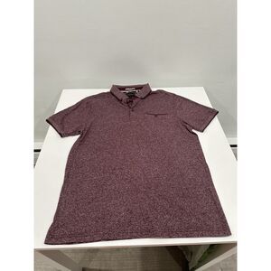 Denim & Flower Ricky Singh Men’s Large Burgundy Heather Polo Shirt Chest Pocket